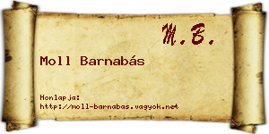 Moll Barnabás névjegykártya